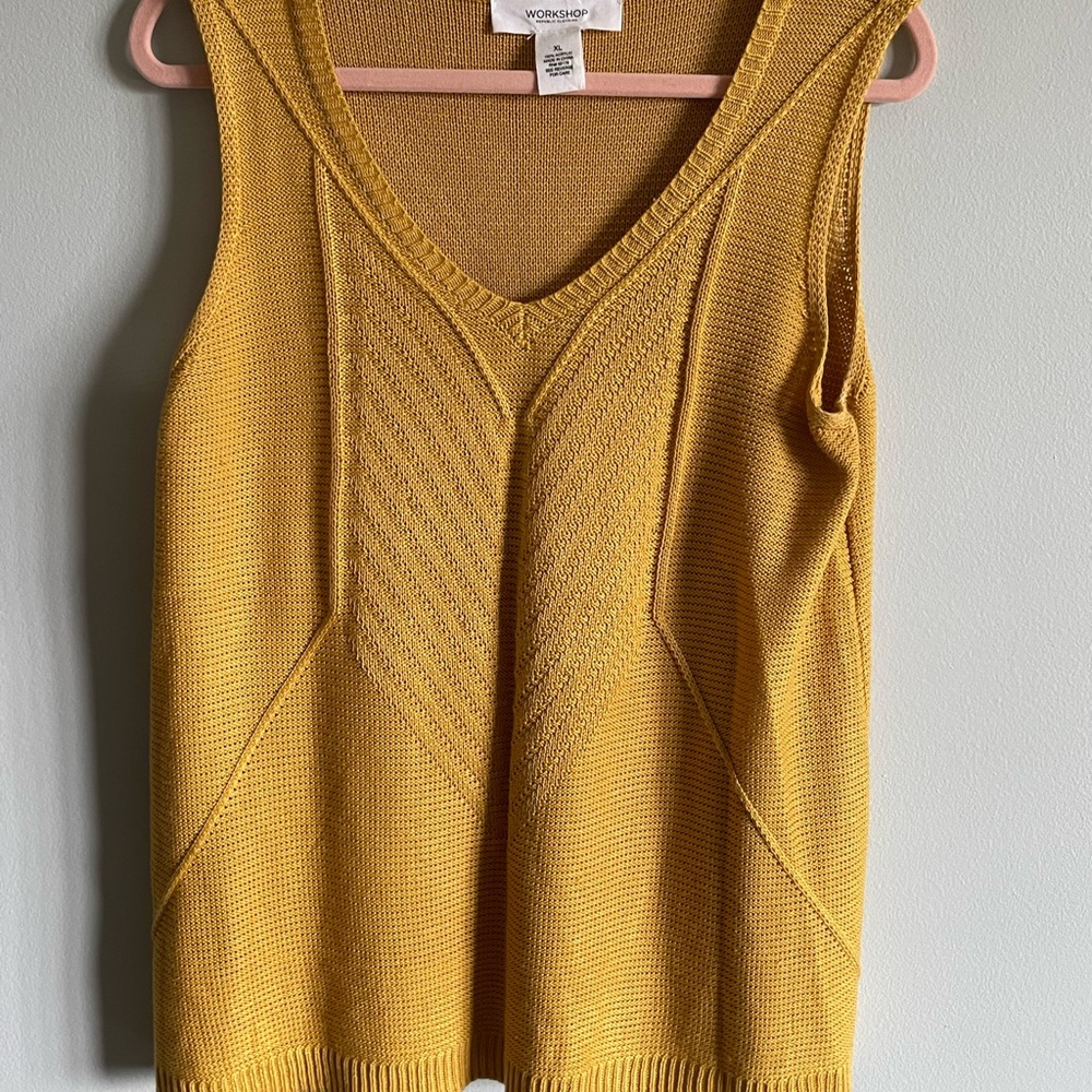 Workshop Republic Clothing sleeveless mustard color sweater XL